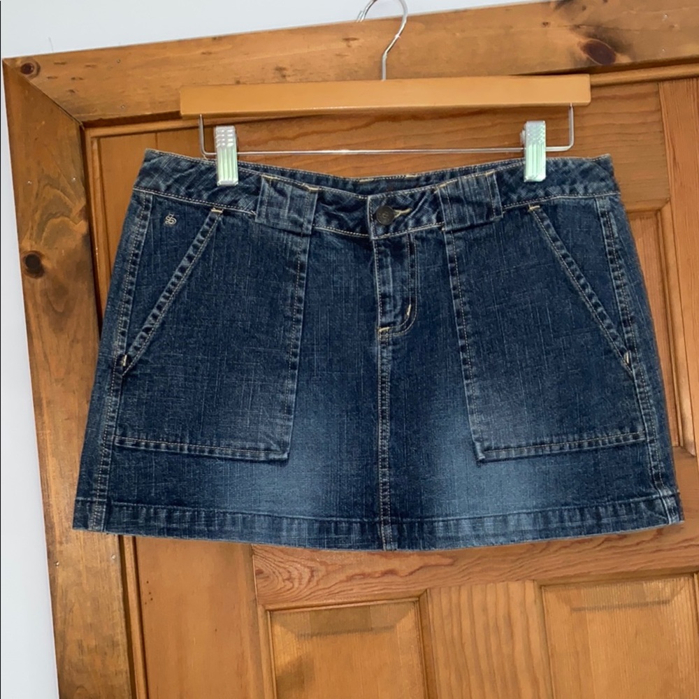 Split Y2K Early 2000’s PacSun Blue Denim Mini Jean Skirt